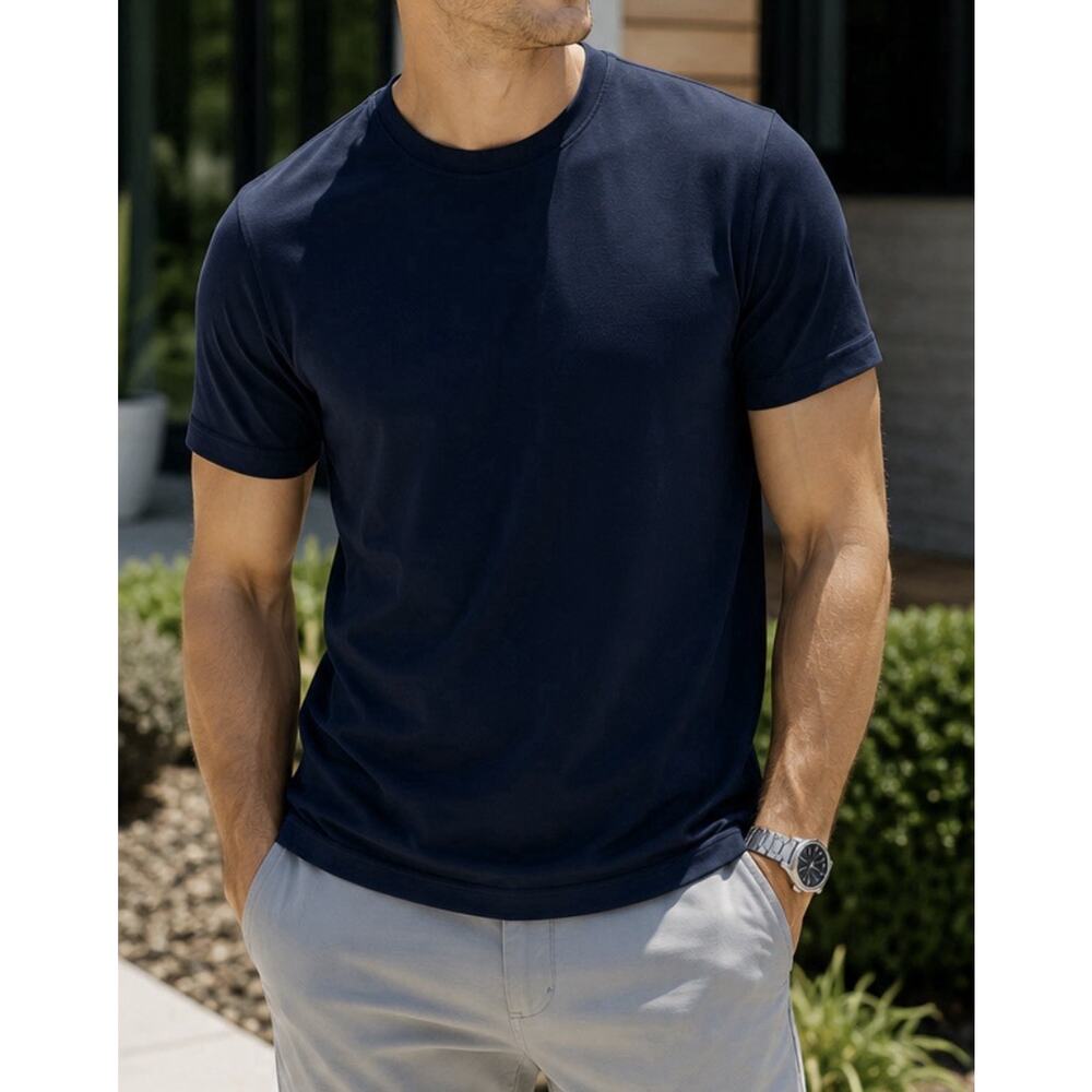 Public Rec Mens Medium T Shirt Navy Blue Adapt Tee Performance Stretch NWT